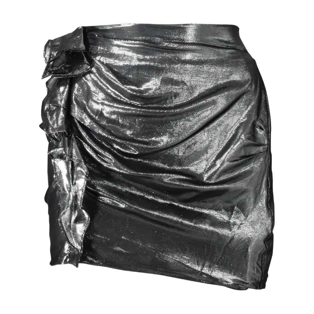 Isabel Marant Anouk Metallic Silk Mini Skirt Fr 38